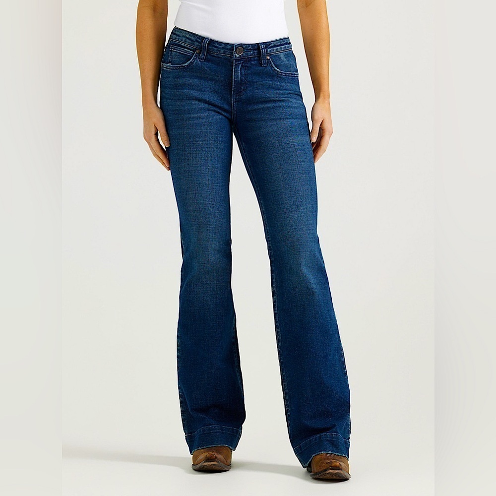 WRANGLER RETRO® MAE MID RISE Wide Leg Jean Blue Trouser